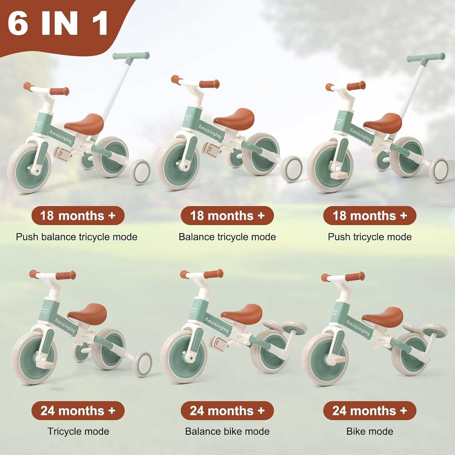 6-in-1 Toddler Tricycle for 1- – обзор и цена Balance Bike Kids